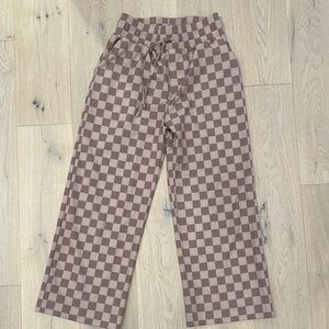 Albion Fit Checkered Audrey Wide-Leg Pants